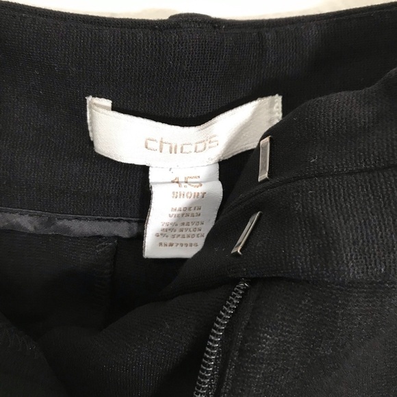 Chico’s Black Pant Trousers Size 1.5 (Medium/10) SHORT - Picture 2 of 11